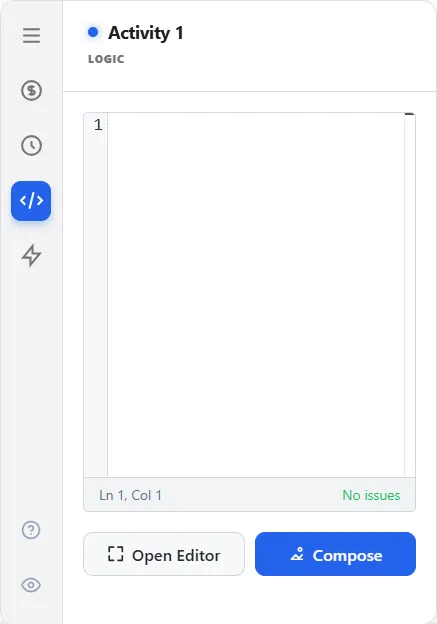 The activity Logic tab
