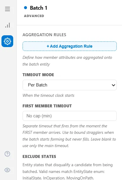 The batch Advanced tab