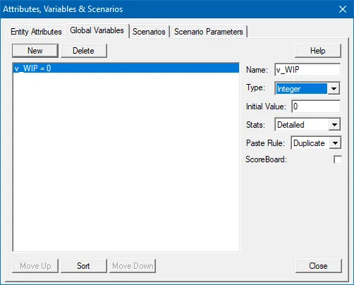 How do I display the count of objects moving through a process