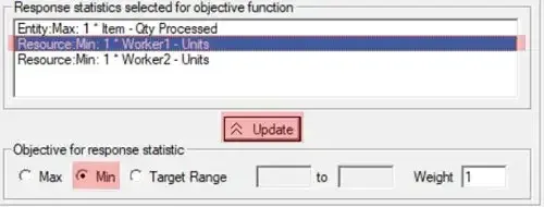 Setting the response statistics for resource optimization