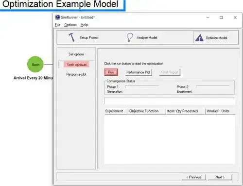 Optimizing using SimRunner