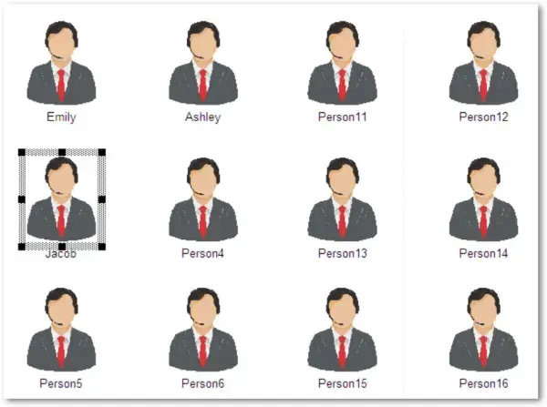 Resource images used to represent the call center staff