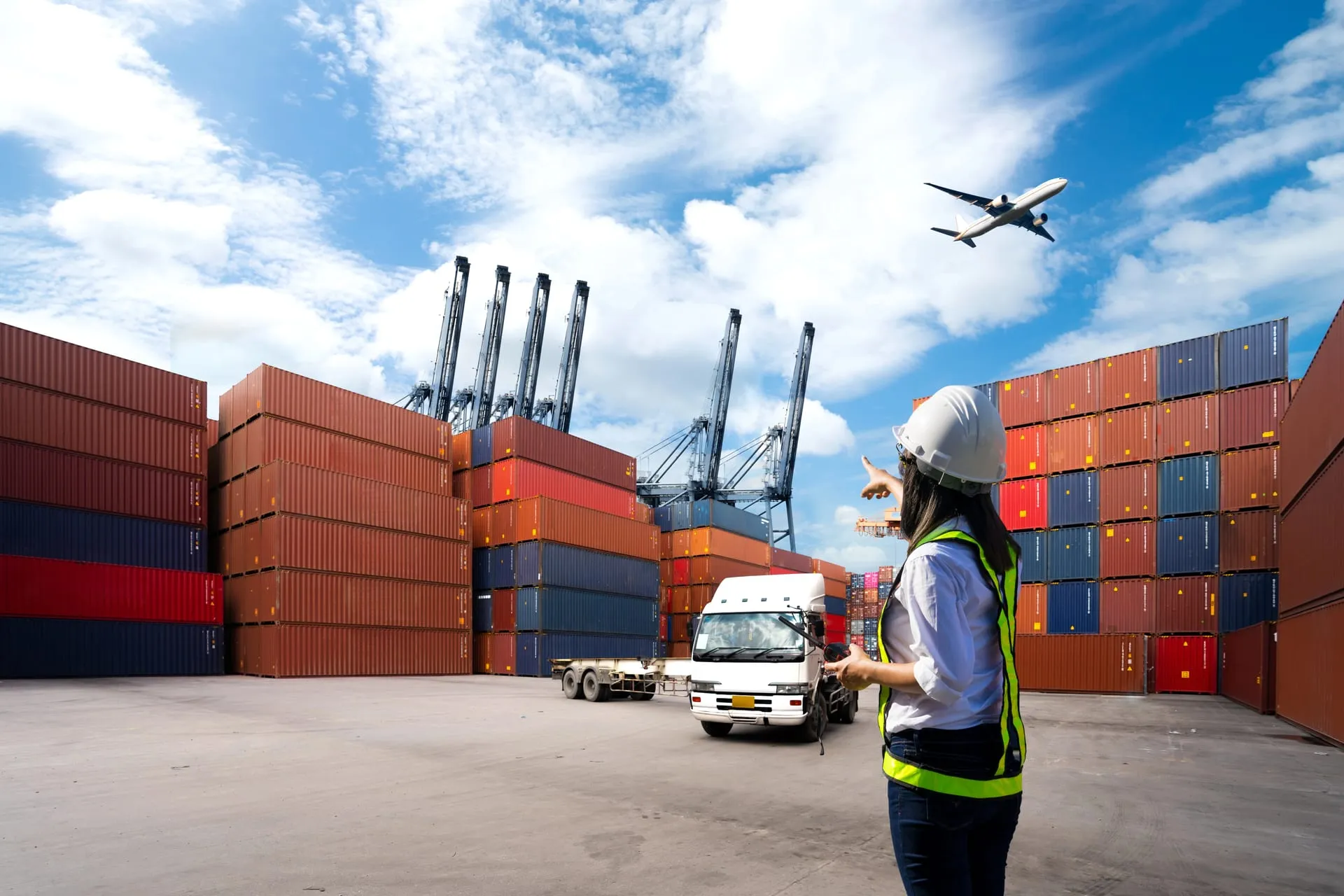 A logistics manager overseeing a container port operation