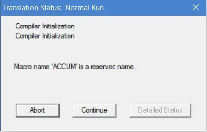 Why am I Getting Macro Name is a Reserved Name Message on Simulation?