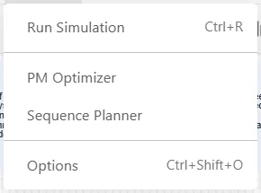 PM Optimizer on the Simulate menu.