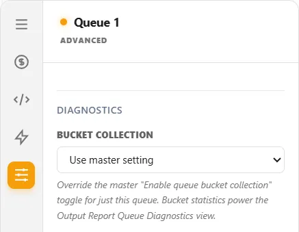 The queue Advanced tab