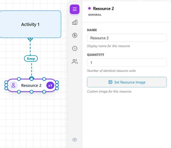 Assigning a resource to an activity