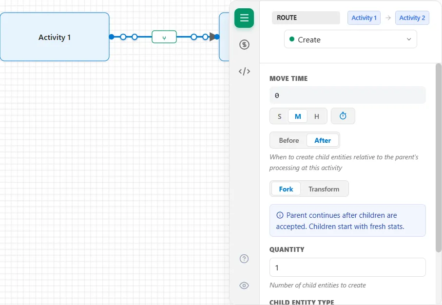 A create route's General tab
