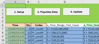 Entering the arrival time in column A