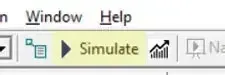 Starting the simulation from the toolbar