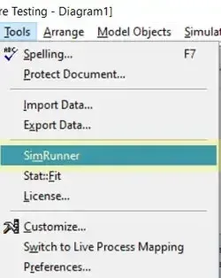 Opening the optimization project in SimRunner