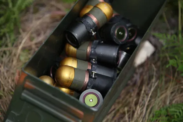 Finished M430 40mm grenades, the output of the line tested in simulation