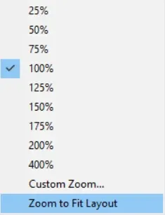Zoom submenu during simulation of ProcessModel